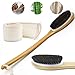Dry Brushing Body Brush,18” Bath Brush Long Handle for Shower,Soft Horse Bristles For Cellulite and Lymphatic, Wet & Dry Brushing Exfoliating Skin, Loofah Back Scrubber Set Women Men Skin Care