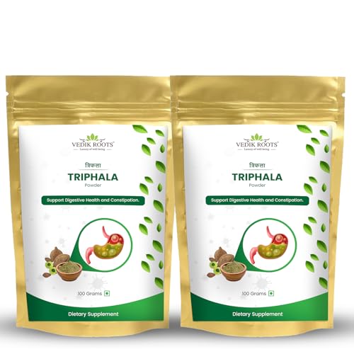 VEDIKROOTS Bhumi Amla Powder/Churn - Organic and Pure Ingredient Extract for Healthy Liver Functioning and Digestive Strength Enriched with Essential Nutrients (200 g (Pack of 2), Triphala)