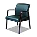 Alera Reception Lounge Series Guest Chair, Mahogany/Black Leather