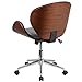 Flash Furniture Tana Mid-Back Walnut Wood Conference Office Chair in Black LeatherSoft