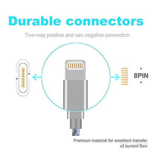 image for Loopilops MFi Certified Lightning Cable,iPhone Charger 5 Pack(3/3/6/6/