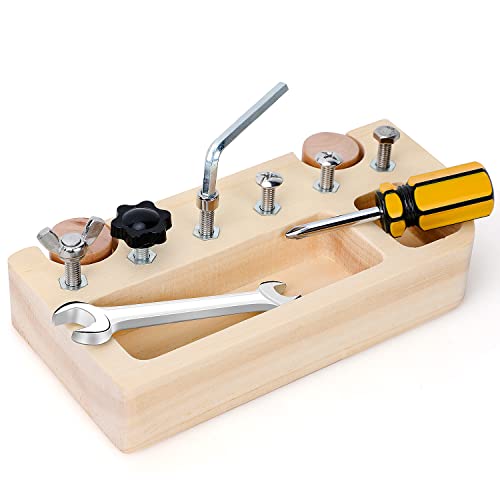 TOY Life Wooden Montessori Screwdriver Board Set, Montessori Toys for 3 4 5 Toddler & Kid