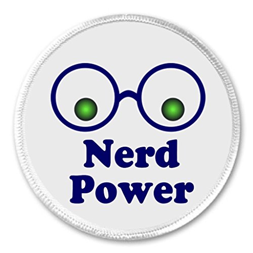 A&T Designs Nerd Power 3" Sew On Patch Glasses Funny Humor Geek