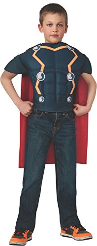 Marvel Universe Avengers Assemble Thor Muscle-Chest Costume Shirt with Cape