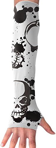 Skull Skeleton Unisex Sun Block UV Protection Cooler Protective Hands Arm Cover Sports Cooling Arm Sleeves For Fishing
