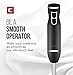 Chefman Immersion Stick Hand Blender Includes Stainless Steel Shaft & Blades, Powerful 300 Watt Ice Crushing 2-Speed Control One Hand Mixer, Soft Touch Grip - Black
