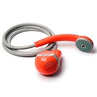 Ivation Portable Outdoor Shower, Battery Powered - Compact Handheld Rechargeable Camping Showerhead - Pumps Water from Bucket Into Steady, Gentle Shower Stream