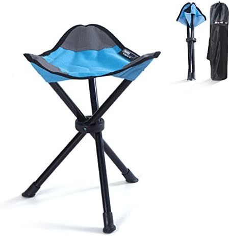 GUSTYLE Upgraded Portable TravelChair Folding Tripod Stool|WxDxH 13" x 13" x 15.4",Best for Outdoor Camping/Fishing/Hiking/Mountaineering (1 Pack)