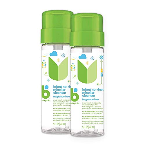 Babyganics Infant No-Rinse Micellar Cleanser, 5 oz – 2 Pack