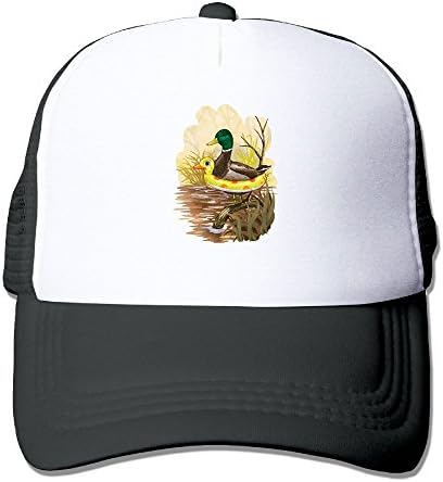 ZALOA Duck in Training,Adjustable Printing Summer Snapback Unisex Adult Baseball Caps Mesh Hats Black