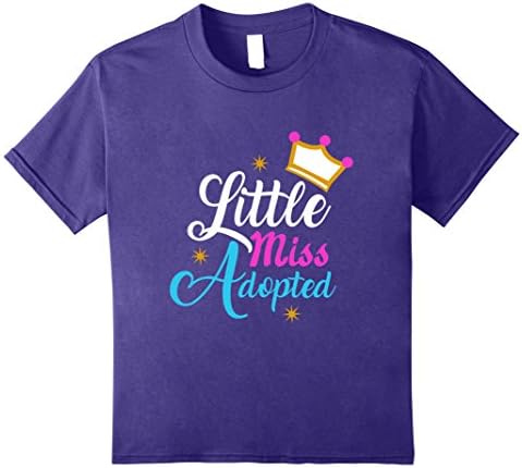Kids Little Miss Adopted Shirt for National Adoption Day 10 Purple