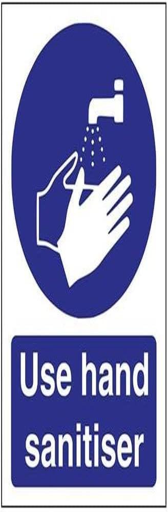 V Safety Use Hand Sanitiser Sign - 100mm x 150mm - 1mm Rigid Plastic — image 1