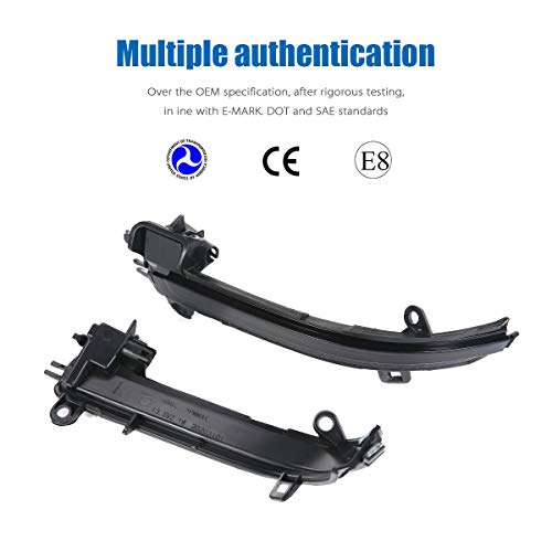 Moshbu Smoked Lens Dynamic Sequential Blink LED Side Mirror Turn Signal Light Strip Assembly for BMW 1 2 3 4 Series i3 (F20 F21 F22 F30 F32) - Thumbnail 4