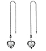 Hyamass 2 Pack Crystal Heart Prism Ceiling Fan Pull Chain Extender - Decorative Crystal Pendants with Ball Chain Connectors for Fan Light Chains (Replacement Pull Chains) (Clear)