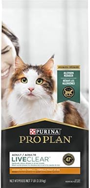 Pro Plan LiveClear Allergen Reducing Dry Cat Food, Chicken & Rice 3.18kg, B