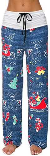 Initial Comfy Pajama Pants for Women Lounge Pants Wide Leg Ugly Xmas Party Drawstring Palazzo