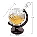 NEX Whiskey Decanter, Spirits Liquor Decoration, Etched World Globe Shape Design, Fiberboard Stand, Crafted Glass Sailing Ship, 1000ml Capacity, Father's Day Gifts