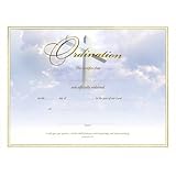 Certificate-Ordination (Cross Gold Foil Embossed) (Pk/6)