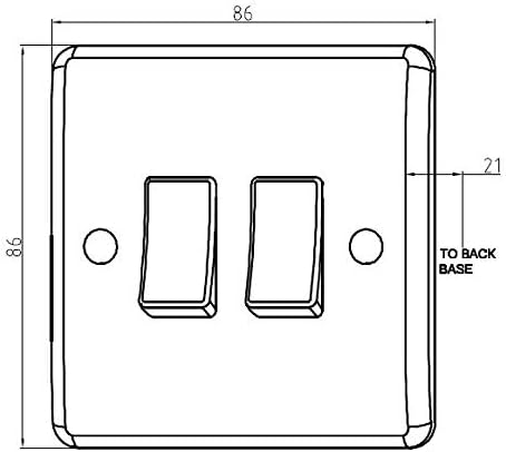 Knightsbridge CU3000 Curved Edge 10 A 2 Gang 2 Way Switch, 230 V, White, Light Switch - 2 Gang - Image 3
