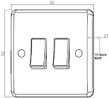 Knightsbridge CU3000 Curved Edge 10A 2 Gang 2 Way Switch 230V White view 2