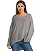 ZANZEA Women's Off-Shoulder Batwing Sleeve Blouse Casual Loose Oversized Baggy T-Shirt Sweater Pullover Top