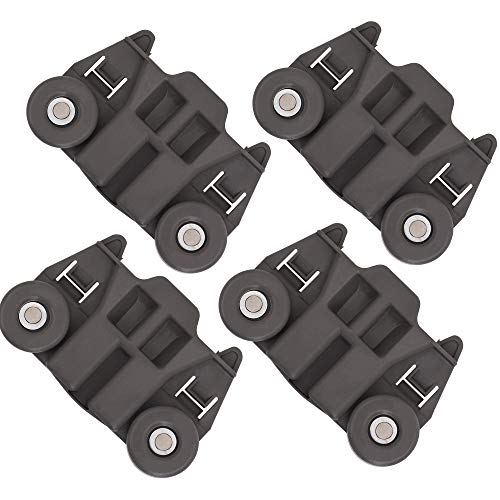 [UPGRADED] Ultra Durable W10195417 Dishwasher Wheel with STEEL Screws Replacement Part by Blue Stars - Exact Fit For Whirlpool Kenmore Dish Rack AP4538395 PS2579553 - PACK OF 4