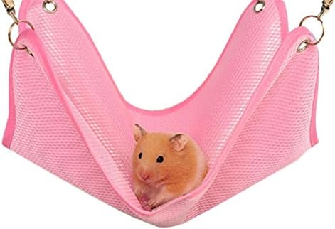 Drawihi Cute Hamster Ferret Hammock Hammock Breathable Mesh Cloth Hammock Pet Supplies, pink, 16*15cm