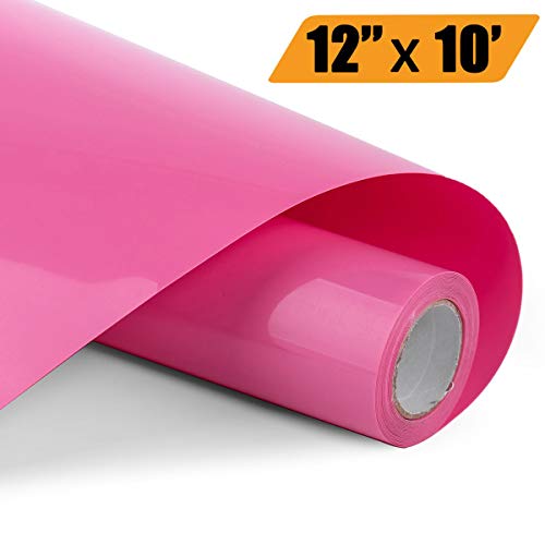 Heat Transfer Vinyl Bundle 12" x 10' Feet Rolls, PU HTV Vinyl by Somolux for Cricut and Silhouette Cameo Easy to Cut & Weed, DIY Heat Press Design for T-Shirt, Clothes, Hats and Other Textiles (Pink) - Thumbnail 6