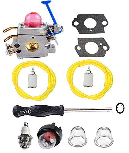 Podoy 128LD Carburetor for Husqvarna Zama C1Q-W40A 128CD Adjustment Tool Gasket Kit with Fuel Line Primer Bulb 545081848 128CD 128C 128L 128R 128RJ String Trimmer