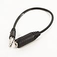 3.5mm MALE TO 2.5mm FEMALE STEREO HEADPHONE ADAPTER FOR IPHONE / BLACK