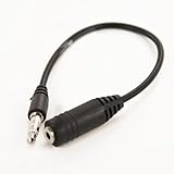 3.5mm MALE TO 2.5mm FEMALE STEREO HEADPHONE ADAPTER FOR IPHONE / BLACK