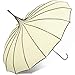 Kung Fu Smith Women Vintage Polka Dots Travel Stick Rain Pagoda Parasol Umbrella (Beige)