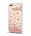hepix White Flower Compatible with Floral iPhone 12 Case, Blue Leaves Clear iPhone 12 Pro Case for Women Girl, Flexible Soft TPU Phone Cover with 4 Corners