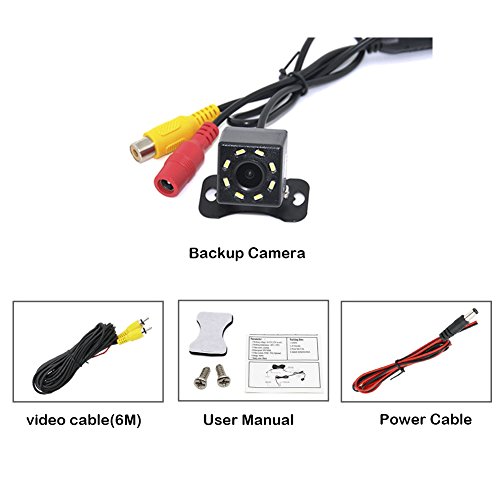 Universal Reverse Camera Rear View Camera Vehicle Backup Cameras Waterproof for car with 170 Degree Viewing Parking Guideline 8 LED Lights Night Vision Anti-fog 12V Adapter for RV SUV CRV Cars by GLK