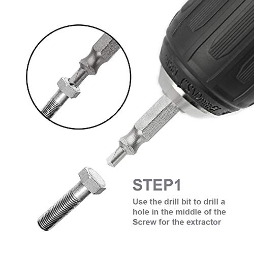 NORTOOLS Damaged Screw Extractor & Bolt Extractor Set Alloy Steel Breakout Broken Worn Rusted Bad Screw Stud Remover 4 Piece