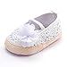 ESTAMICO Infant Girls' Sandal Floral Net Yarn Ballerina Us Sizes 3 White