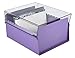 Acrimet 5 X 8 Card File Holder Organizer Box Metal Base Heavy Duty (AZ Index Cards and Divider Included) (Purple Color with Clear Crystal Plastic Lid Cover)