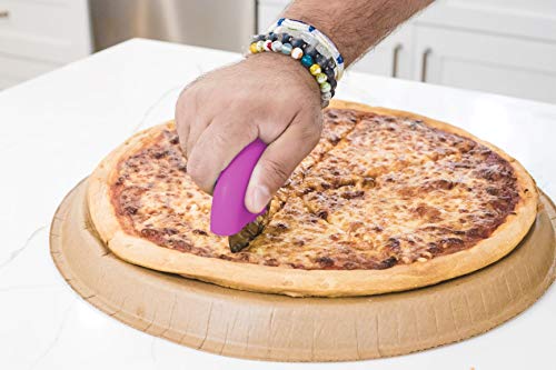 KITCHEN DETAILS 2Pk Premium Stainless Steel Easy to Clean Pizza Cutter Wheel Slicer w BPA Free Silicone Handle & a Traditional Premium Stainless Steel Pizza Cutter Wheel Slicer w Long Handle (Pink) - Thumbnail 2