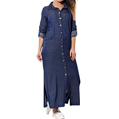 denim maxi dress with pockets