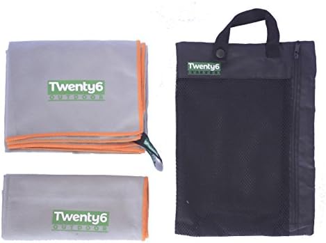 Microfiber Travel Towel Compact Quick Dry (Gray/Orange, X-Large)