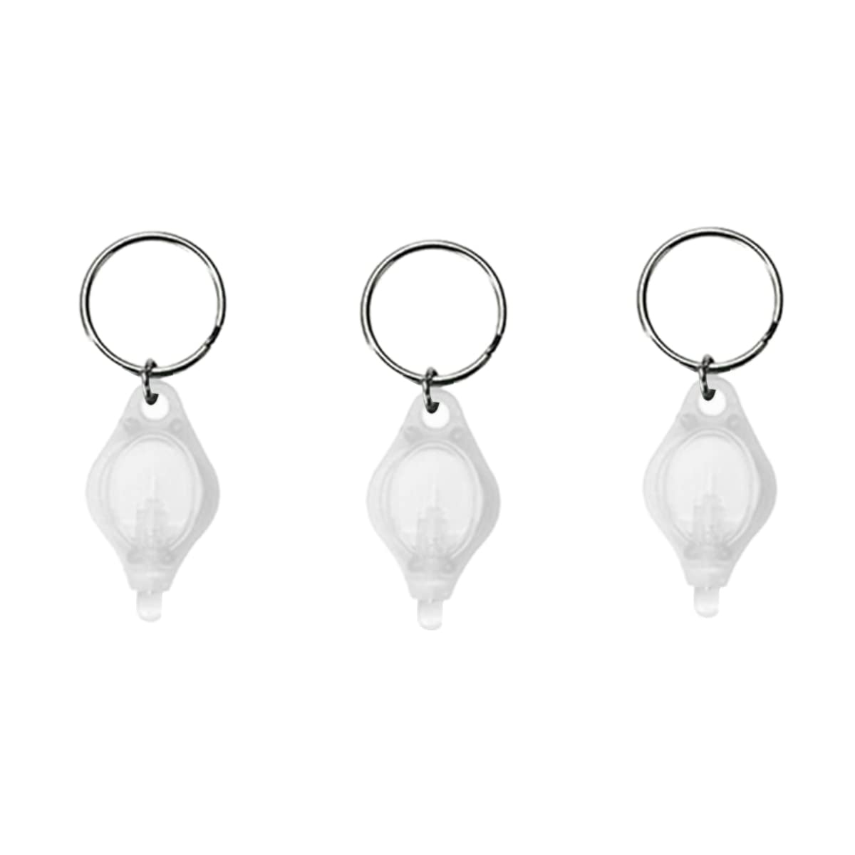MACHSWON 3PCS Mini Keychain Torches Flashlight UV Money Checker Key-Chain LED Money Detector Light Key Ring Light Torch White