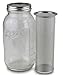 Zell Cold Brew Coffee Maker, Iced Coffee & Tea Maker Infuser for Mason Jars | Durable Fine Mesh Stainless Steel Coffee Maker Filter (Stainless Steel - Straight, Fits 64 oz Wide Mouth Mason Jars)