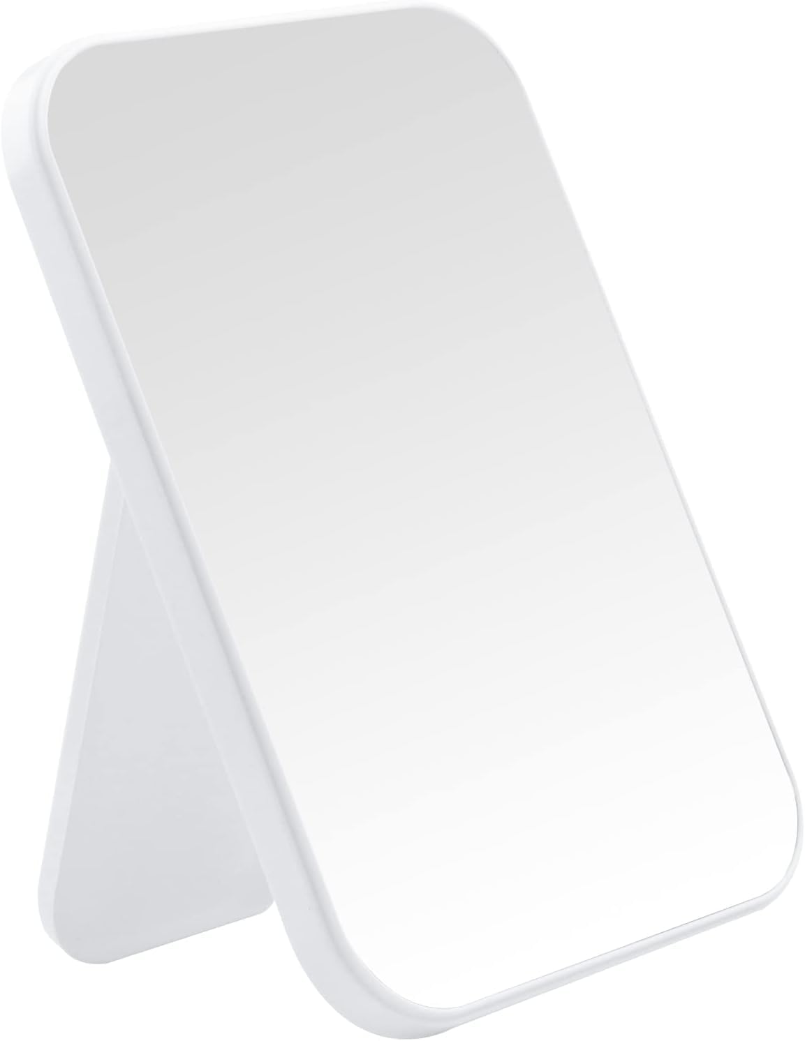 DVHOK 8-Inch Desktop Makeup Mirror, Portable Princess Mirror,Table Desk Wall Hanging Dual-Purpose Square Mirror White