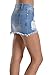 American Bazi Women's Denim Short Mini Skirts RSS801 - BLUE - Medium - C11F