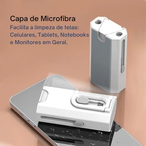 Kit de Limpeza Multifuncional para Eletrônicos – 8 em 1: Teclado, Fone de Ouvido, Telas, Pincel de Alta Densidade, Removedor de Teclas, Microfibra, e Suporte para Smartphone | SHOPNAL