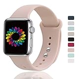 UPOLS Compatible for Apple Watch Band 38mm 40mm 42mm 44mm Women Men, Soft Silicone Sport Band, Strap Compatible for iWatch Series 4/3/2/1, S/M M/L
