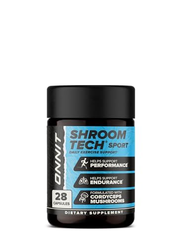 ONNIT Shroom Tech Sport Daily Exercise Support Capsules, Pre Workout Supplement with Cordyceps Mushrooms, Caffeine-Free Dietary Supplement for Daily Energy Support, 28 Count