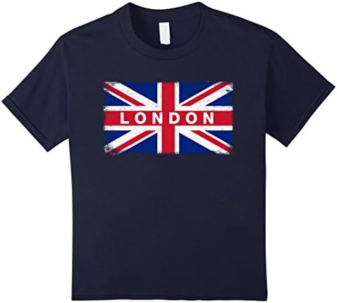 Kids London Shirt Vintage England Flag T-Shirt 6 Navy