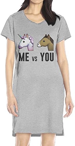 Coleiry Casual Women's You Horse Me Unicorn V-Neck T-shirt Dress Ash M