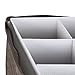 Richards Homewares Quilted Microfiber Wine Glass Goblets Storage Chest, Brown (Holds 12 Glasses)